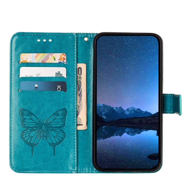 For Honor Magic6 Pro 5G Global Embossed Butterfly Leather Phone Case(Blue)