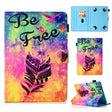 For 10 inch Universal Colored Drawing Stitching Leather Tablet Case(Feather) - 10 - 11 inch by PMC TechLife | Online Shopping South Africa | PMC TechLife | Buy Now Pay Later Mobicred