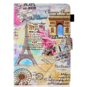 For 10 inch Universal Colored Drawing Stitching Leather Tablet Case(Romantic Paris)