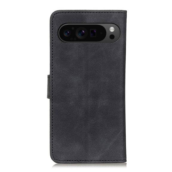 For Google Pixel 9 Pro KHAZNEH Retro Texture Flip Leather Phone Case(Black)