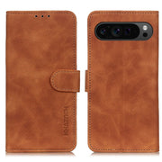 For Google Pixel 9 Pro KHAZNEH Retro Texture Flip Leather Phone Case(Brown)