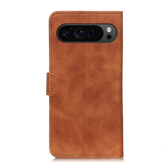For Google Pixel 9 Pro KHAZNEH Retro Texture Flip Leather Phone Case(Brown)