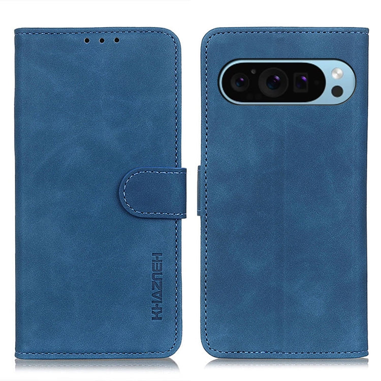 For Google Pixel 9 KHAZNEH Retro Texture Flip Leather Phone Case(Blue)