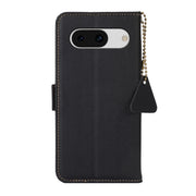 For Google Pixel 8A Side-Magnetic TJ Genuine Leather RFID Phone Case(Black)
