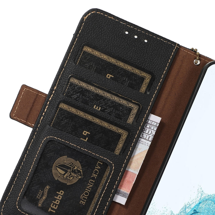 For Google Pixel 9 Side-Magnetic TJ Genuine Leather RFID Phone Case(Black)