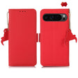 For Google Pixel 9 Pro Side-Magnetic TJ Genuine Leather RFID Phone Case(Red) - Google Cases by PMC TechLife | Online Shopping South Africa | PMC TechLife | Buy Now Pay Later Mobicred