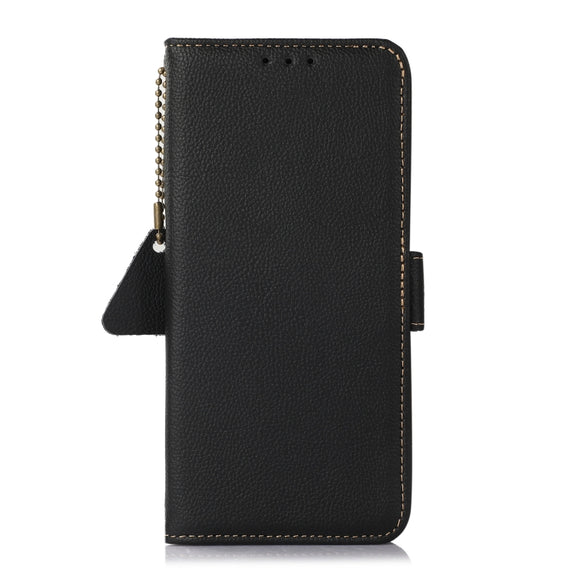 For Google Pixel 9 Pro Side-Magnetic TJ Genuine Leather RFID Phone Case(Black)