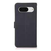 For Google Pixel 8a KHAZNEH Custer Genuine Leather RFID Phone Case(Blue)