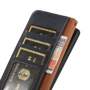 For Google Pixel 9 KHAZNEH Custer Genuine Leather RFID Phone Case(Blue)