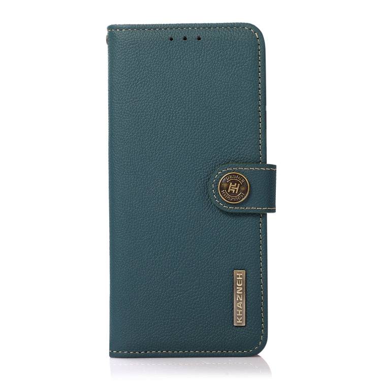 For Google Pixel 9 KHAZNEH Custer Genuine Leather RFID Phone Case(Green)