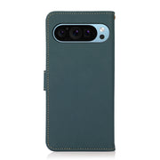 For Google Pixel 9 KHAZNEH Custer Genuine Leather RFID Phone Case(Green)
