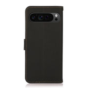 For Google Pixel 9 Pro KHAZNEH Custer Genuine Leather RFID Phone Case(Black)
