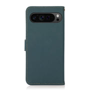 For Google Pixel 9 Pro KHAZNEH Custer Genuine Leather RFID Phone Case(Green)