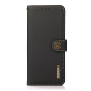 For Google Pixel 9a KHAZNEH Custer Genuine Leather RFID Phone Case(Black)