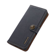 For Google Pixel 9a KHAZNEH Custer Genuine Leather RFID Phone Case(Blue)