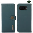 For Google Pixel 9a KHAZNEH Custer Genuine Leather RFID Phone Case(Green) - Google Cases by PMC TechLife | Online Shopping South Africa | PMC TechLife | Buy Now Pay Later Mobicred