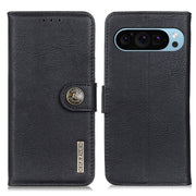 For Google Pixel 10 / 9 KHAZNEH Cowhide Texture Horizontal Flip Leather Phone Case(Black)