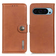 For Google Pixel 9 KHAZNEH Cowhide Texture Horizontal Flip Leather Phone Case(Brown) - Google Cases by PMC TechLife | Online Shopping South Africa | PMC TechLife | Buy Now Pay Later Mobicred