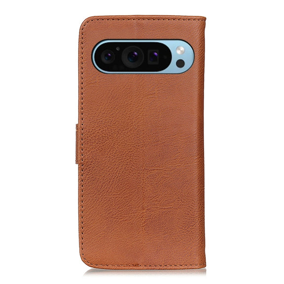 For Google Pixel 9 KHAZNEH Cowhide Texture Horizontal Flip Leather Phone Case(Brown)