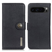 For Google Pixel 9 Pro KHAZNEH Cowhide Texture Horizontal Flip Leather Phone Case(Black)