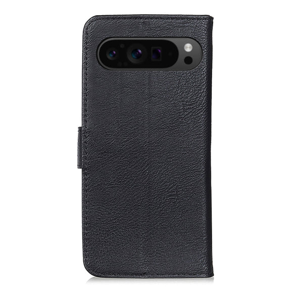 For Google Pixel 9 Pro KHAZNEH Cowhide Texture Horizontal Flip Leather Phone Case(Black)
