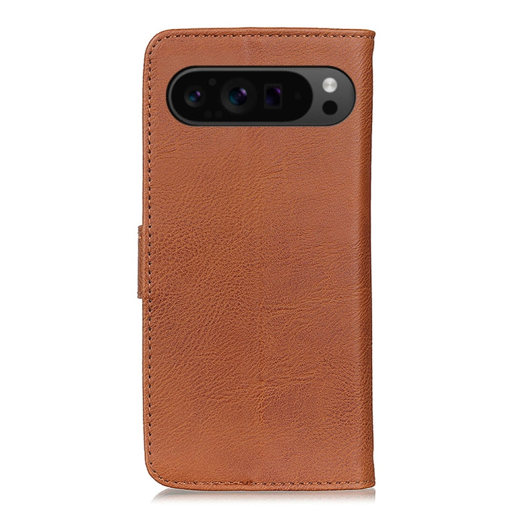 For Google Pixel 9 Pro KHAZNEH Cowhide Texture Horizontal Flip Leather Phone Case(Brown)