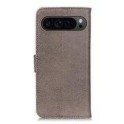 For Google Pixel 10 Pro / 9 Pro KHAZNEH Cowhide Texture Horizontal Flip Leather Phone Case(Khaki)