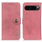 For Google Pixel 10 Pro / 9 Pro KHAZNEH Cowhide Texture Horizontal Flip Leather Phone Case(Pink)
