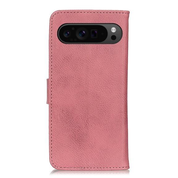 For Google Pixel 10 Pro / 9 Pro KHAZNEH Cowhide Texture Horizontal Flip Leather Phone Case(Pink)