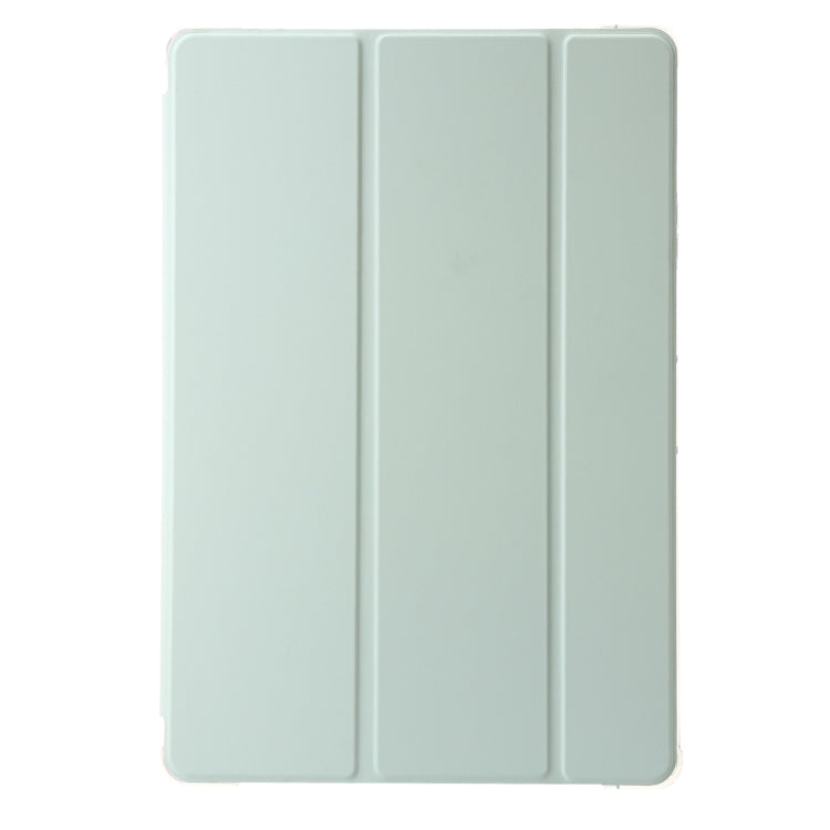 For Samsung Galaxy Tab S9 3-Fold Clear Acrylic Leather Tablet Case(Green)