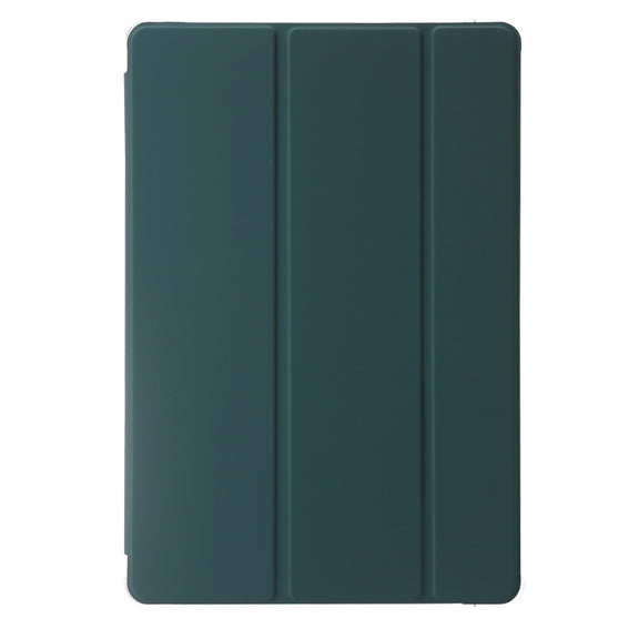 For Samsung Galaxy Tab S9 3-Fold Clear Acrylic Leather Tablet Case(Deep Green)