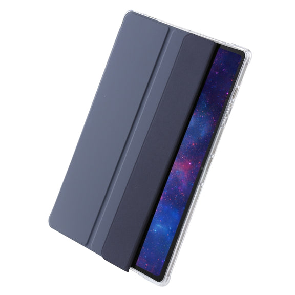For Samsung Galaxy Tab S9 3-Fold Clear Acrylic Leather Tablet Case(Lavender)