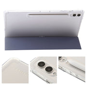 For Samsung Galaxy Tab S9 3-Fold Clear Acrylic Leather Tablet Case(Lavender)