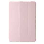 For Samsung Galaxy Tab S9 3-Fold Clear Acrylic Leather Tablet Case(Pink)