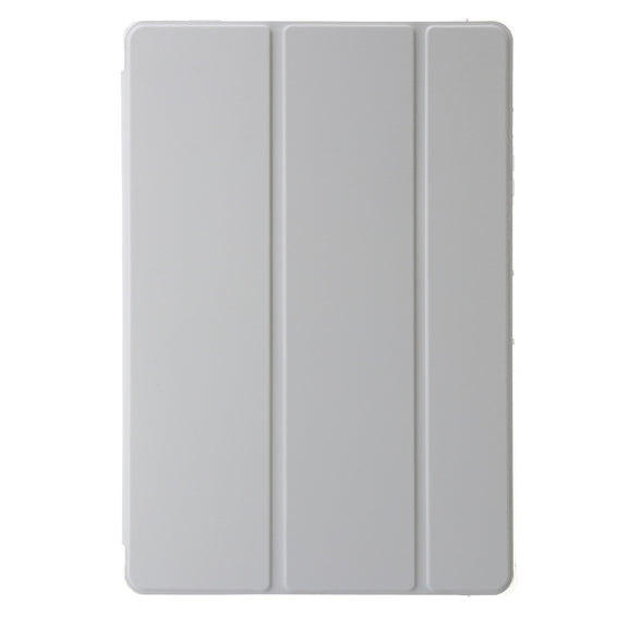 For Samsung Galaxy Tab S9 3-Fold Clear Acrylic Leather Tablet Case(Grey)