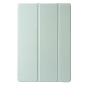 For Samsung Galaxy Tab S9+ 3-Fold Clear Acrylic Leather Tablet Case(Green)
