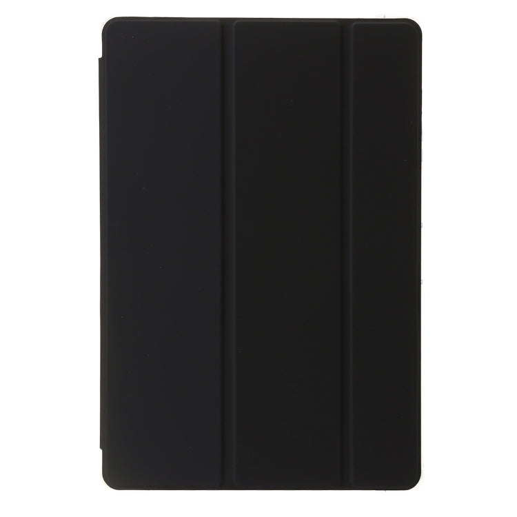 For Samsung Galaxy Tab S9+ 3-Fold Clear Acrylic Leather Tablet Case(Black)