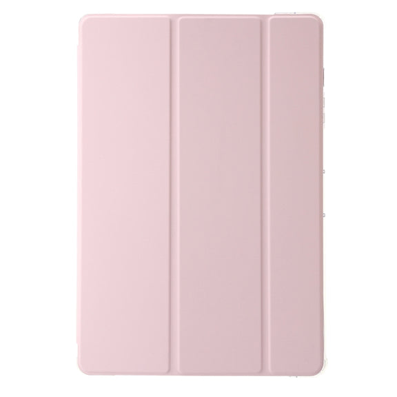 For Samsung Galaxy Tab S9+ 3-Fold Clear Acrylic Leather Tablet Case(Pink)