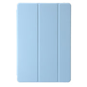 For Samsung Galaxy Tab S9 Ultra/S8 Ultra 3-Fold Clear Acrylic Leather Tablet Case(Ice Blue)