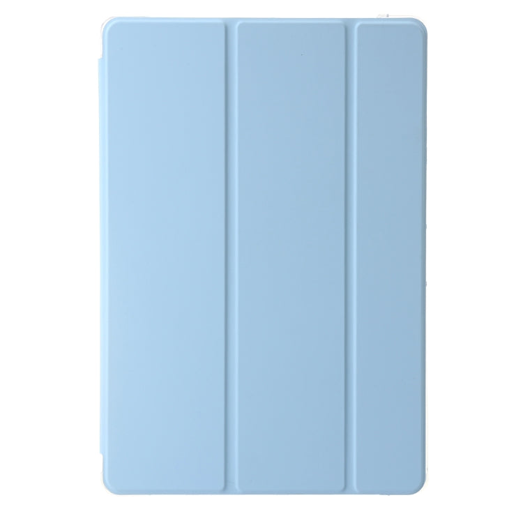 For Samsung Galaxy Tab S9 Ultra/S8 Ultra 3-Fold Clear Acrylic Leather Tablet Case(Ice Blue)