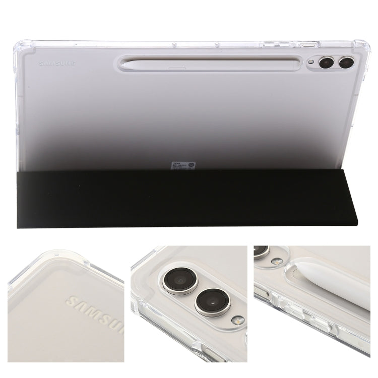 For Samsung Galaxy Tab S9 Ultra/S8 Ultra 3-Fold Clear Acrylic Leather Tablet Case(Black)