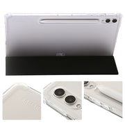 For Samsung Galaxy Tab S9 Ultra/S8 Ultra 3-Fold Clear Acrylic Leather Tablet Case(Black)