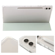 For Samsung Galaxy Tab S10 Ultra 3-Fold Clear Acrylic Leather Tablet Case(Green)