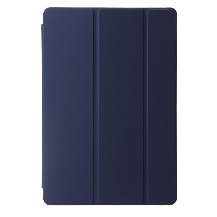 For Samsung Galaxy Tab S10 Ultra 3-Fold Clear Acrylic Leather Tablet Case(Dark Blue)