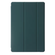 For Samsung Galaxy Tab S10 Ultra 3-Fold Clear Acrylic Leather Tablet Case(Deep Green)