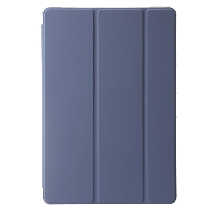 For Samsung Galaxy Tab S10 Ultra 3-Fold Clear Acrylic Leather Tablet Case(Lavender)