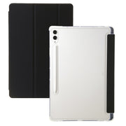 For Samsung Galaxy Tab S10 Ultra 3-Fold Clear Acrylic Leather Tablet Case(Black)