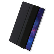 For Samsung Galaxy Tab S10 Ultra 3-Fold Clear Acrylic Leather Tablet Case(Black)