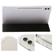 For Samsung Galaxy Tab S10 Ultra 3-Fold Clear Acrylic Leather Tablet Case(Black)