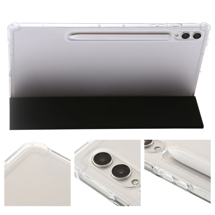 For Samsung Galaxy Tab S10 Ultra 3-Fold Clear Acrylic Leather Tablet Case(Black)